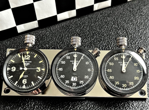 Heuer Rallye 3er Set Master Time Borduhr / Monte Carlo Stoppuhr / Auto rallye Stoppuhr