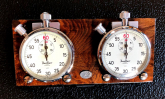 Stopwatch board real burl Edition with two Hanhartuhren